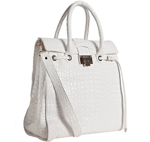 Jimmy Choo 'Rosabel' in Croc Embossed White