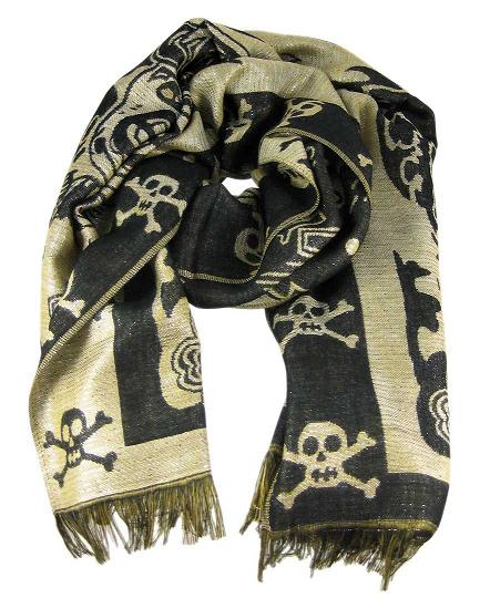 Reversible Skull Print Cashmere Shawl Scarf