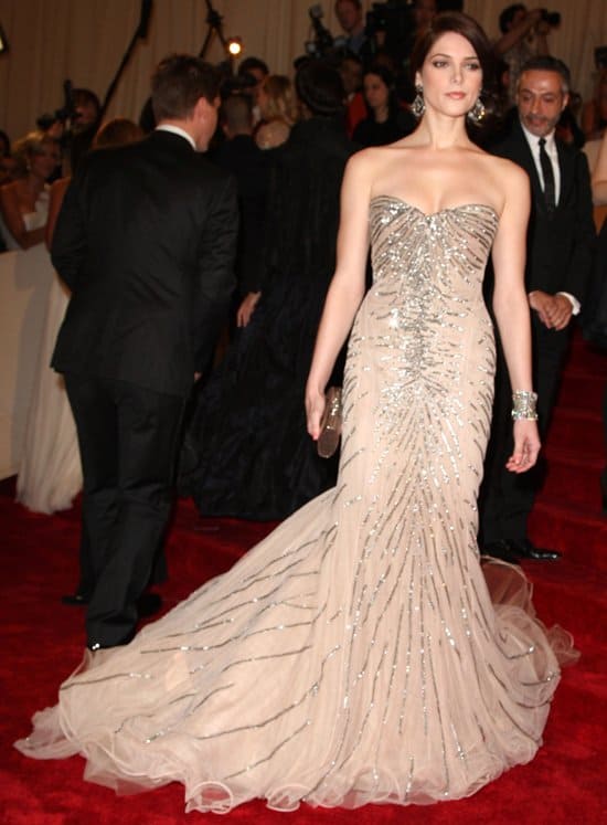 Ashley Greene in Donna Karan attends the "Alexander McQueen: Savage Beauty" Costume Institute Gala