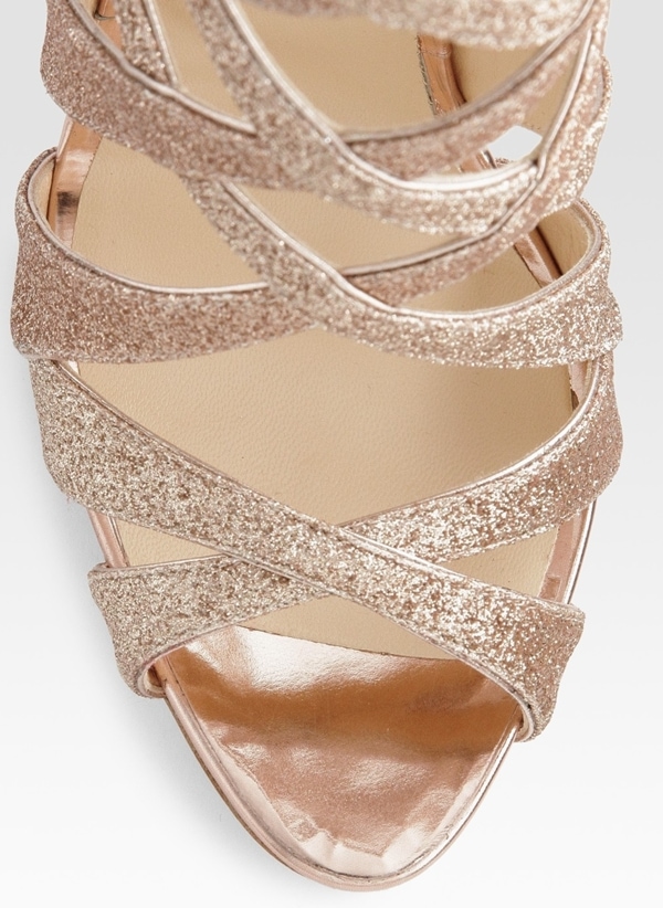 Christian Louboutin 'Balota' Glitter Leather Strappy Sandals