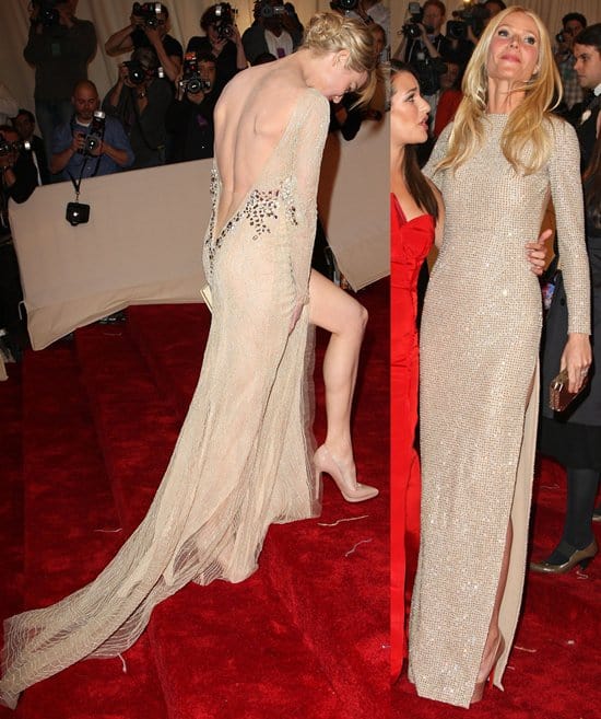 Delve into the intricate details of Renee Zellweger and Gwyneth Paltrow's gowns at the MET Gala