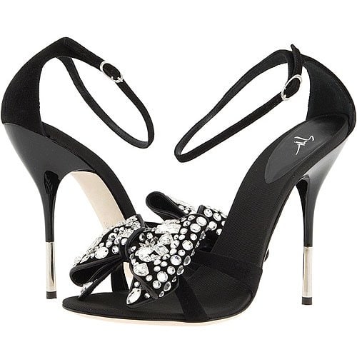 Black Giuseppe Zanotti suede bow sandals