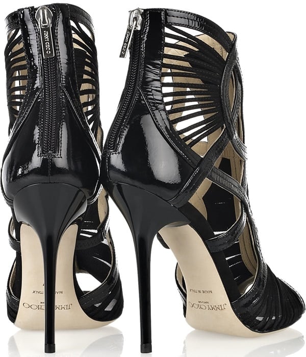 Jimmy Choo 'Emily' Suede and Patent Leather Sandal Ankle Boots