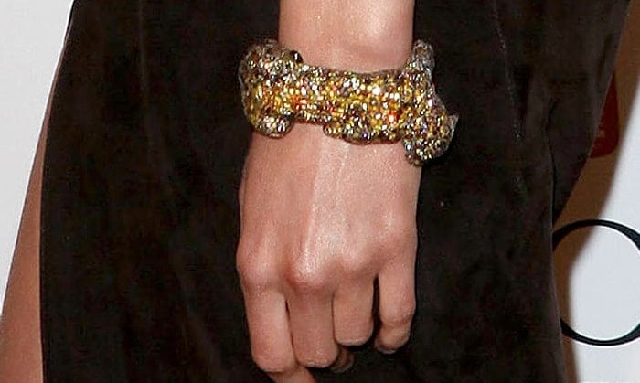 Karolina Kurkova showing off her statement bracelet