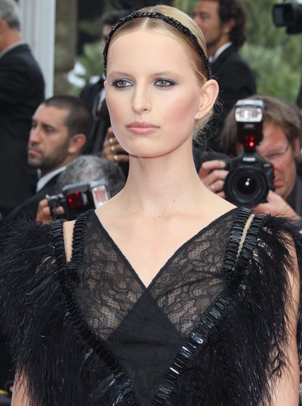 Karolina Kurkova tops her hair with a headband at the "Pirates of the Caribbean: Stranger Tides" premiere held during the 64th annual Cannes Film Festival