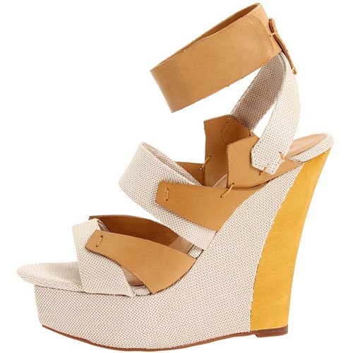L.A.M.B. Kapono wedge sandals in ivory/natural