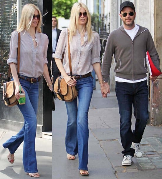 Claudia Schiffer and husband Matthew Vaughn taking a stroll together in Notting Hill, London, England on May 2, 2011