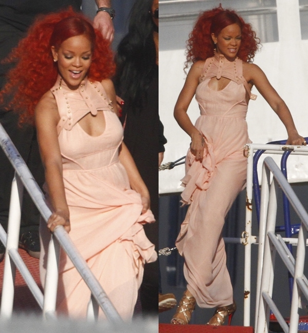 Rihanna disembarked from the Mein Schiff 2 cruise ship at Hamburg's port in May 2011 as part of her advertising deal with Beiersdorf cosmetic brand 'Nivea', generating a buzz among fans and onlookers in the city