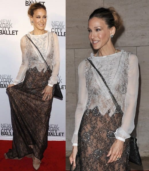 Sarah Jessica Parker styled her Valentino dress with a chain strap mini crossbody bag