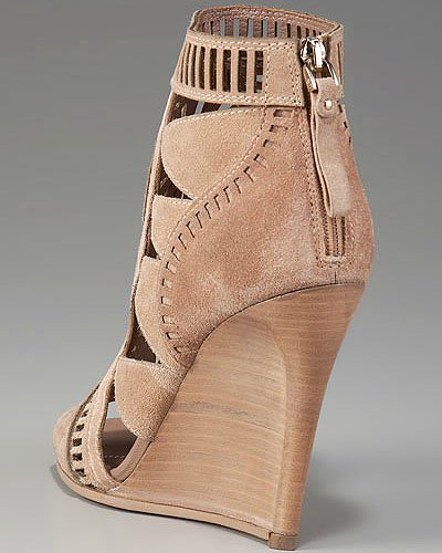 Sergio Rossi Laser-Cut Wedge Booties