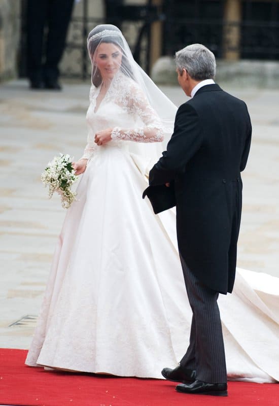 The dress was the epitome of traditional British craftsmanship and incorporated elements from royal wedding dresses of the past