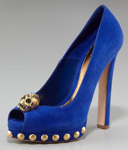 Alexander McQueen Skull Suede Platform Pump