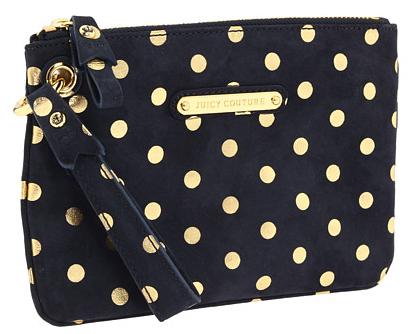 Juicy Couture Polka Dotted Suede Wristlet
