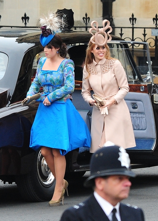 Princess Eugenie and Princess Beatrice at the Wedding of Prince William and Catherine Middleton at Westminster Abbey in London on April 29, 2011