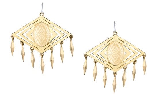 House of Harlow 1960 Gold Diamond Tassel Earrings