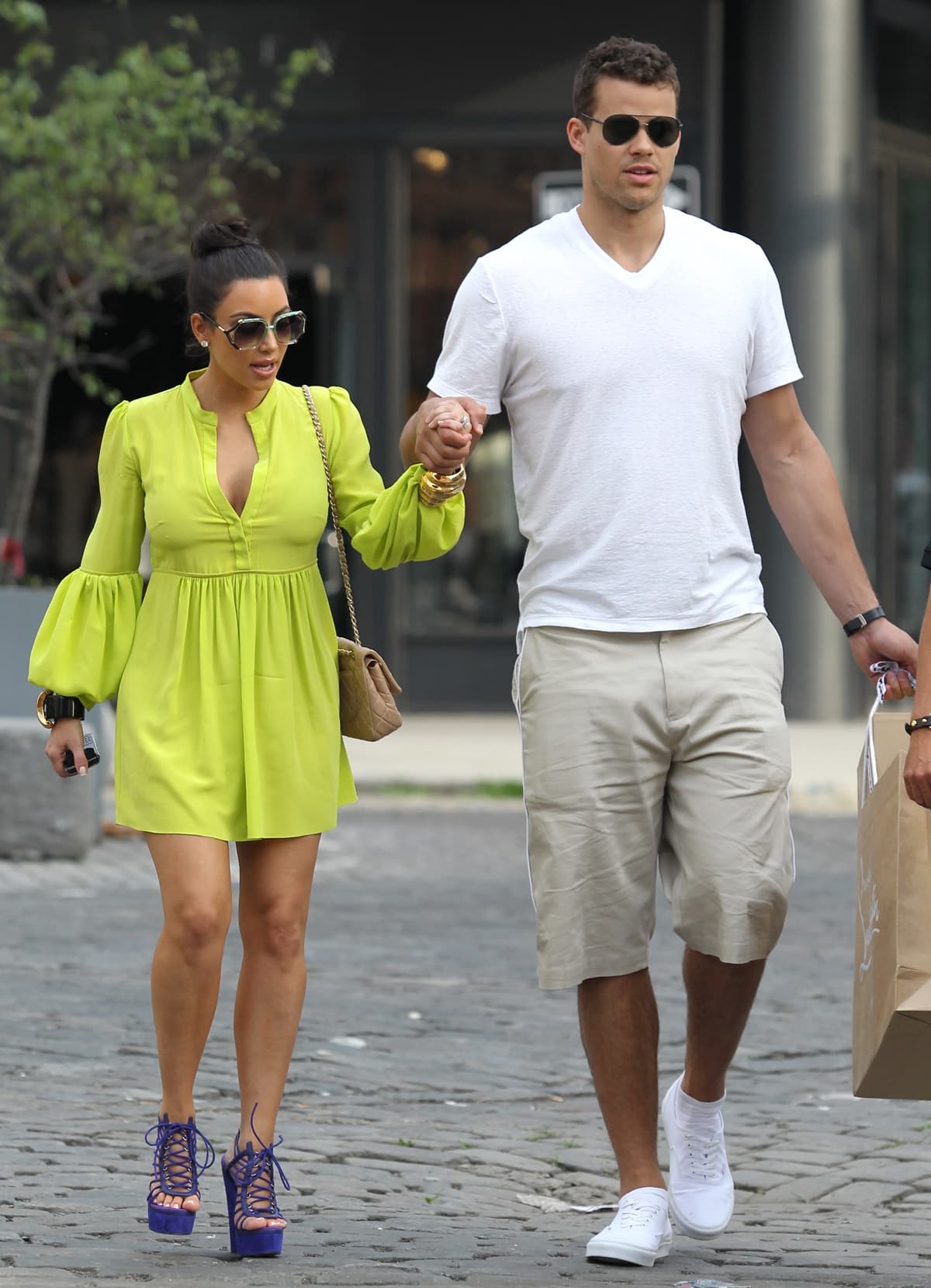 Kim Kardashian, alongside her fiancé, basketball star Kris Humphries, was spotted strolling through New York's trendy Meatpacking District on June 25, 2011
