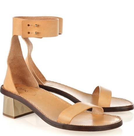 Chloe Mirrored-Heel Leather Sandals