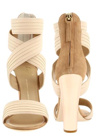 Giuseppe Zanotti E10135 Mirrored-Heel Pleated Sandals