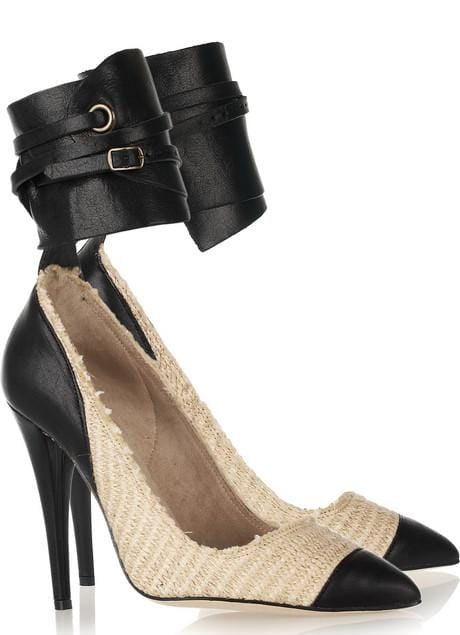 Isabel Marant 'Gava' Pumps in Cotton-Raffia and Leather