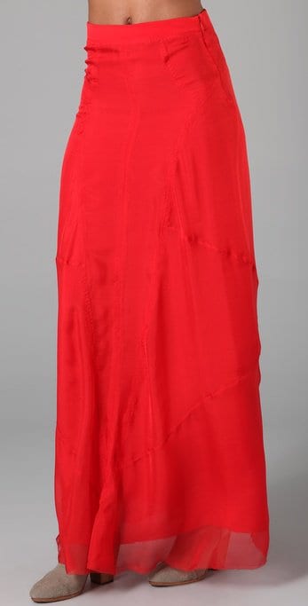 Rag & Bone Feather Skirt in Red
