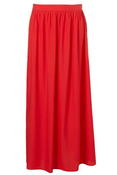 Topshop Bright Red Maxi Skirt