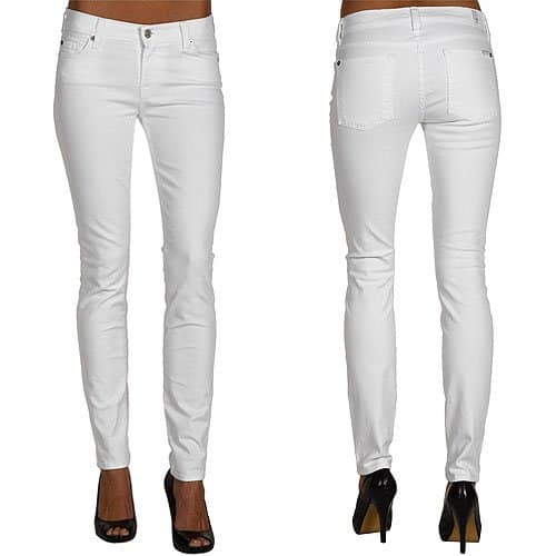 7 For All Mankind The Skinny Second Skin Legging Jeans in Clean White
