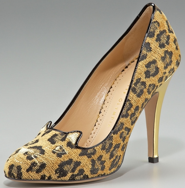 Charlotte Olympia Cat Faced Fabric Pumps