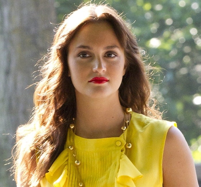 Leighton Meester wore a yellow top that was perfect for summer
