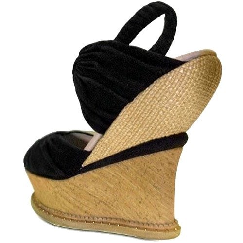 Nina Ricci draped nabuk wedges