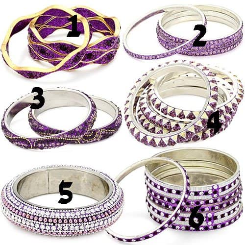 Purple bracelets from Chamak by Priya Kakkar