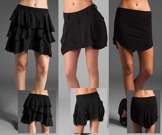 Black Asymmetrical Mini Skirt