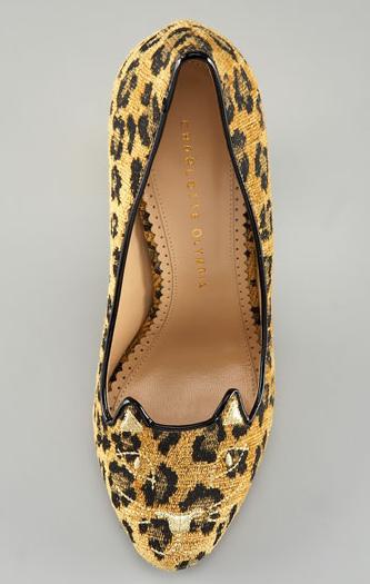 Charlotte Olympia Cat Faced Fabric Pumps