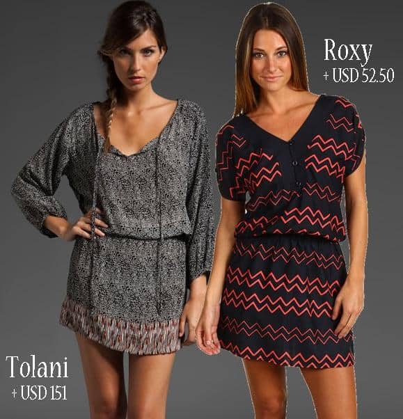 Tolani Eva Dress, $151 / Roxy Rules of the Road Dress, $52.50
