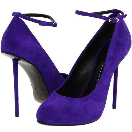 Purple Giuseppe Zanotti pencil heel ankle strap pumps