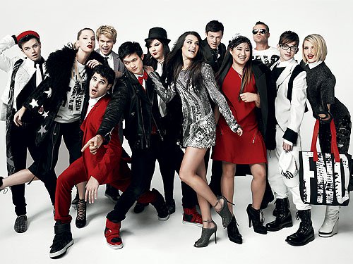 The Glee cast for the September 2011 issue of US Vogue magazine
