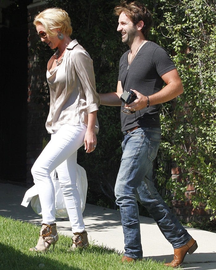 A candid shot of Katherine Heigl and Josh Kelley together