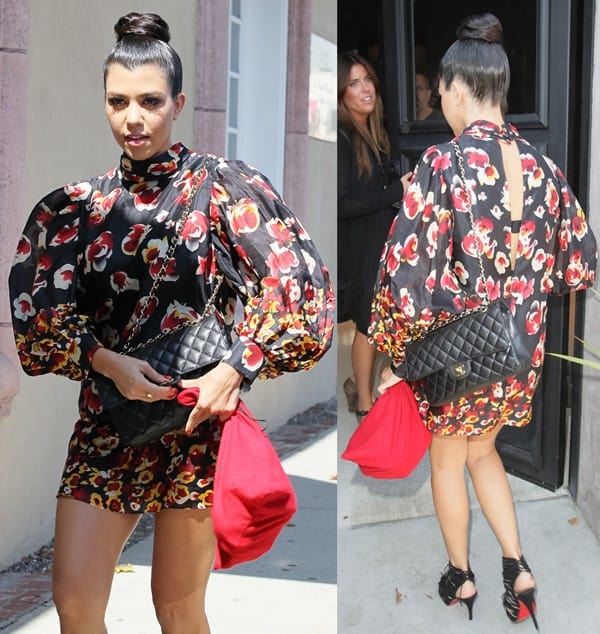 Kourtney Kardashian toting a Chanel 2.55 classic flap bag