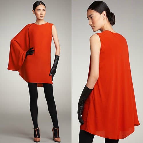 Lanvin's Sophistication: The stunning cape sleeve mini dress, priced at $2,980