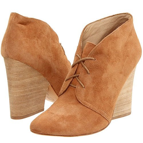 Matt Bernson Mesa stacked blade heel lace-up bootie in tan suede