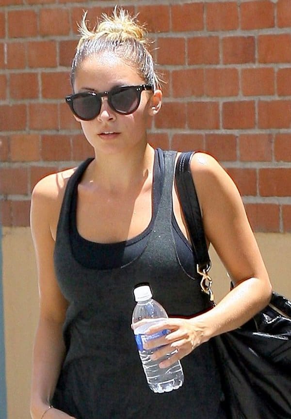 Fashion icon Nicole Richie engaged in her regular fitness regime at Studio City gym, showcasing her commitment to health and style on August 20, 2011