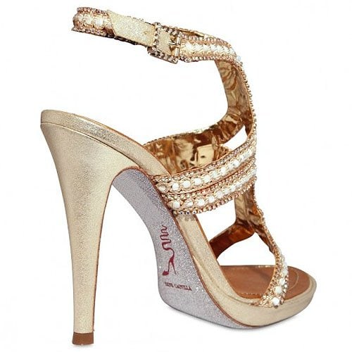 Rene Caovilla Mother of Pearl & Swarovski Crystal Sandals