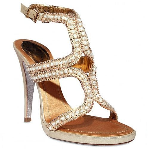 Beyonce in Rene Caovilla Mother of Pearl Swarovski Crystal Sandals