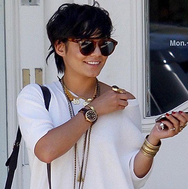 Vanessa Hudgens wears a short pixie haircut for her role in Gimme Shelter