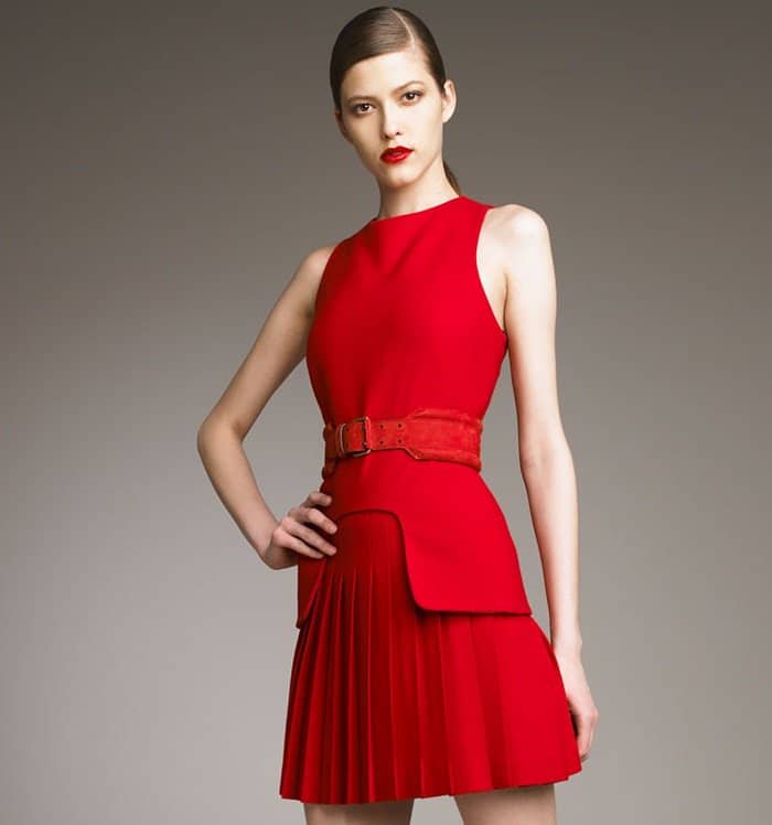 Alexander McQueen Pleated-Skirt Dress