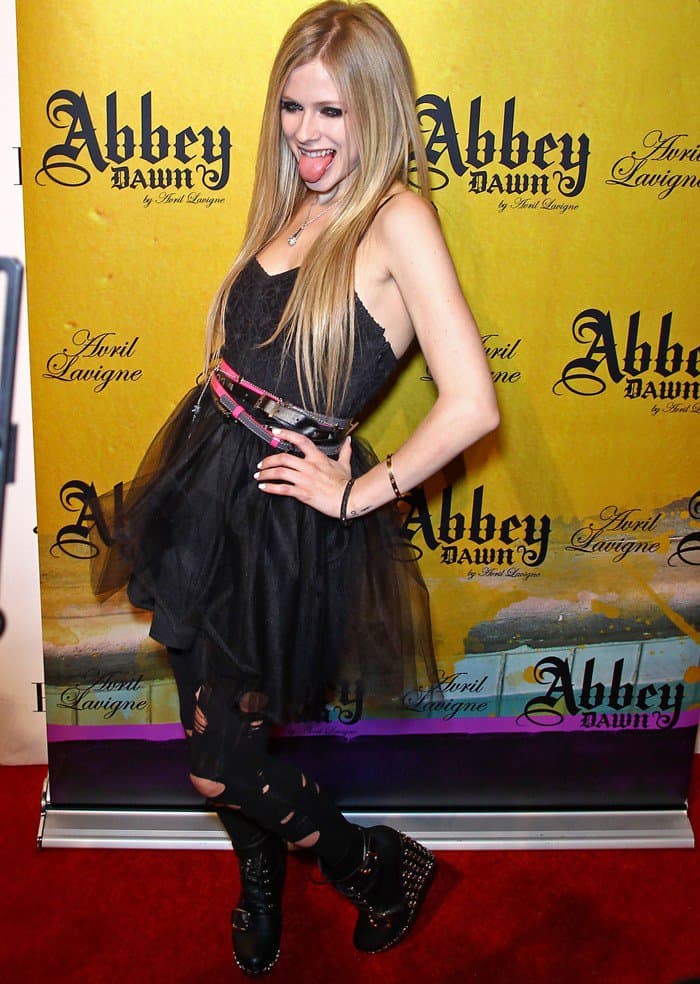 Avril Lavigne promotes her Abbey Dawn clothing line at the Abbey Dawn booth during the 2011 MAGIC Marketplace Convention