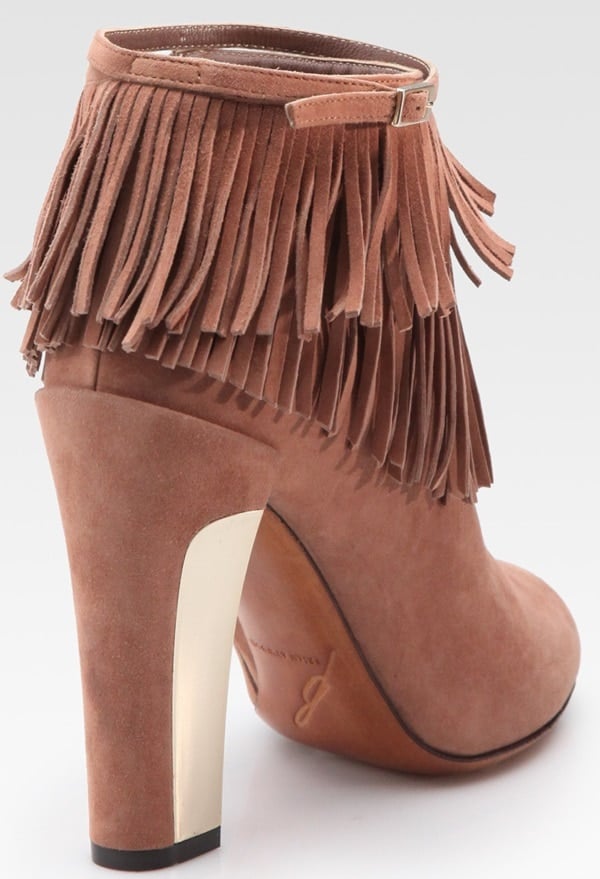 Beige B Brian Atwood Pembra Fringe Booties