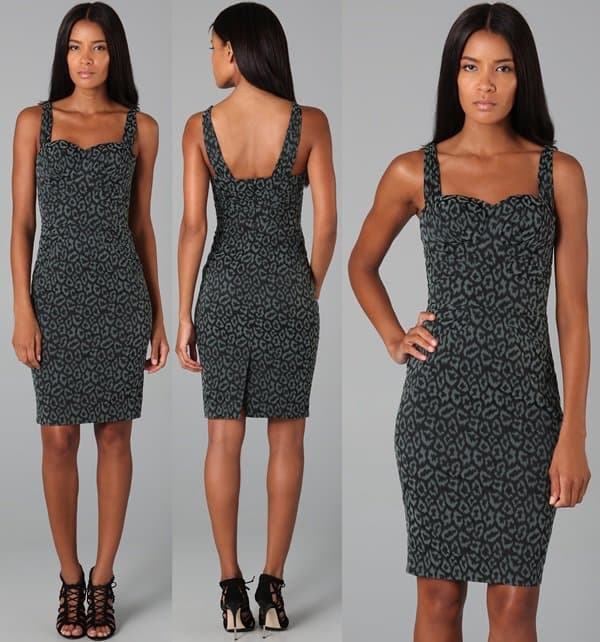 Zac Posen Leopard Print Bustier Dress