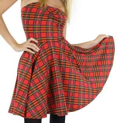 Betsey Johnson Pink Patch Dress in Red Plaid