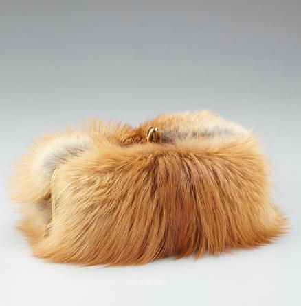 Christian Louboutin Anastasia Fox Fur Clutch