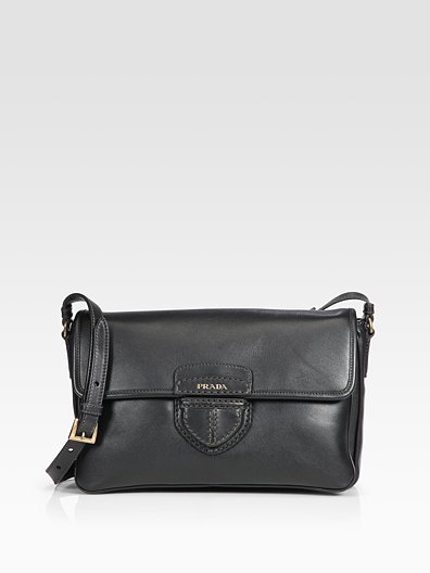 Prada Pattina Messenger in Black